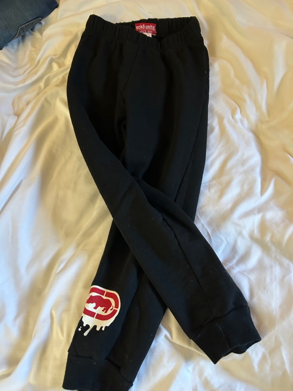Ecko Unlimited Black Jogger Sweatpants with Red Logo